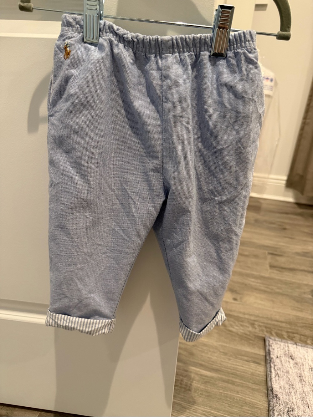 Ralph Lauren Light Blue Pull-On Cotton Kids Pants